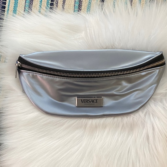Versace Handbags - Versace Metallic Silver Belt Bag new never used